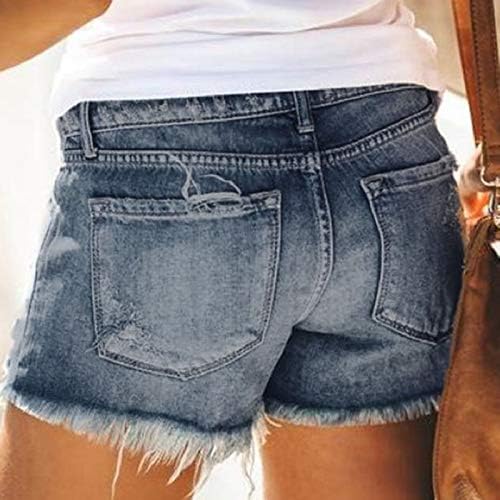 מכנסי קיץ נשים ג'ינס סקסיות מותניים אמצע מותניים רזים כושר רוכסן חור מכנסיים רחוב מכנסיים לנשים ג'ינס רחבים בנות נוער