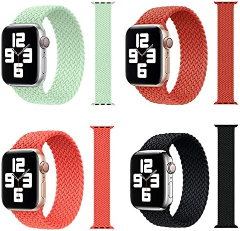 רצועת לולאת סולו של Kouun 2pack תואמת פס Apple Watch Sport Sport קלוע 38 ממ 40 ממ 41 ממ 42 ממ 44 ממ 45 ממ, צמיד כף היד של אלסטיות ספורט