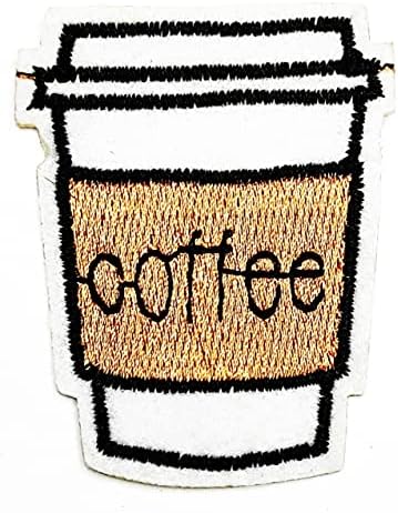 קליינפלוס 3 יחידות. חמוד קרח קפה כוס לשתות קפוצ 'ינו קפה ארוחת בוקר קריקטורה ברזל על תיקון רקום אפליקציה לתפור על תיקון עבור להלביש ג'