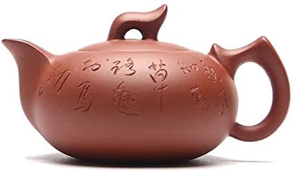 ערכת תה חרסית סגולה סט קומקטים בעבודת יד סיר בוץ מלט צלול מלט 170 מל קומקום גונגפו סיני