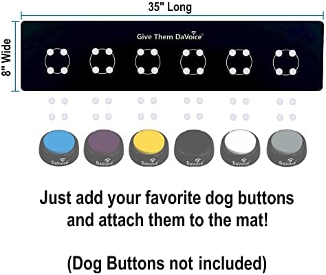 מחצלת כפתור כלבים של Davoice עם נקודות מעגל דבק עצמי ונקודות לולאה לכפתורי תקשורת כלבים, כפתורי כלבים ללוח תקשורת, כרית כפתור דיבור על