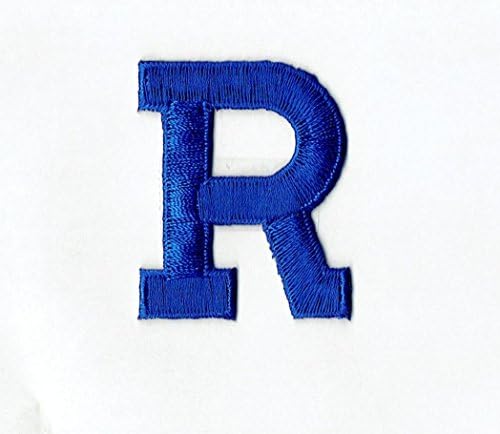 מכתב אלפבית - R - צבע כחול מלכותי - סגנון בלוק בגודל 2 אינץ ' - ברזל רקום על תיקון