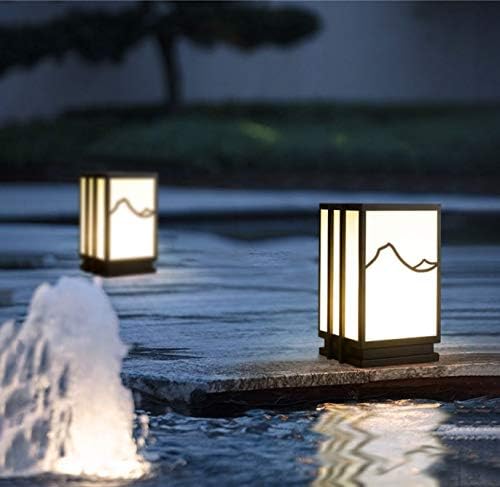 MJWDP מנורה סטיגמה חיצונית אטומה למים חיצוני נוף מדשאה מנורת גינה חיבור חשמל וילה גן קיר מנורת סגנון סיני