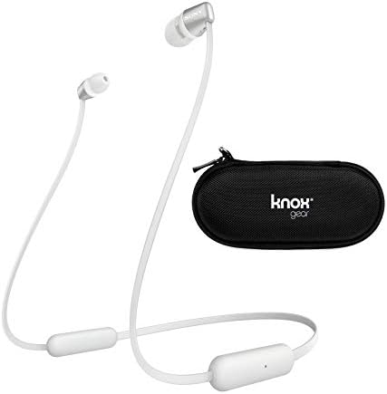 Sony Wi-C310 אוזניות אלחוטיות בתוך האוזן, שחור עם צורב מארז אוזניות פגזים קשה עם חבילת מארז האוזניות הקשיחות הקשה