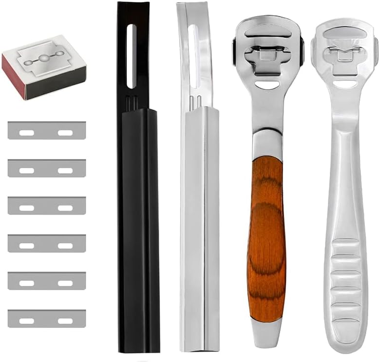 Rorgeto 4 סוגים של כלי דילול מלאכת עור נוחים וקלים לשימוש בכלי חיתוך מלאכת עור של סכינים עם להבים -