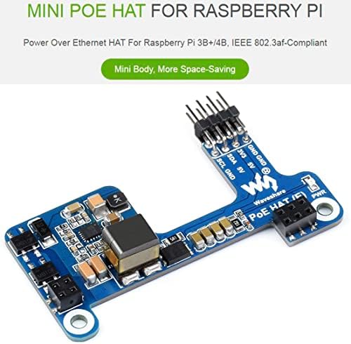Poe Hat e עבור Raspberry Pi 4B/Raspberry Pi 3B+, Power Over Ethernet תמיכה 802.3AF POE Network Standard, תואם למקרה רשמי של Raspberry