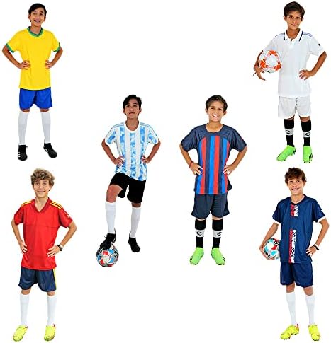 מדים כדורגל זוגיים עבור גופיית ספורט קבוצתית לילדים ומכנסיים קצרים לילדים יוניסקס ספורט הלבשה בגילאי 4-14