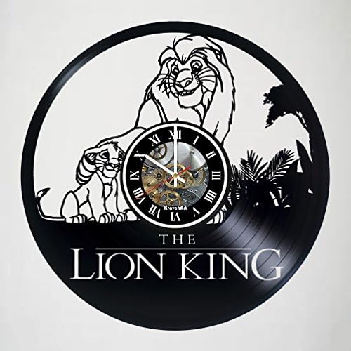 שעון קיר ויניל תואם לעיצוב הפנים של אריות קינג קינג עיצוב פנים חדר ילדים חדר ילדים קישוט משתלת - מתנה לילדים, בנים ובנות, אם ואב