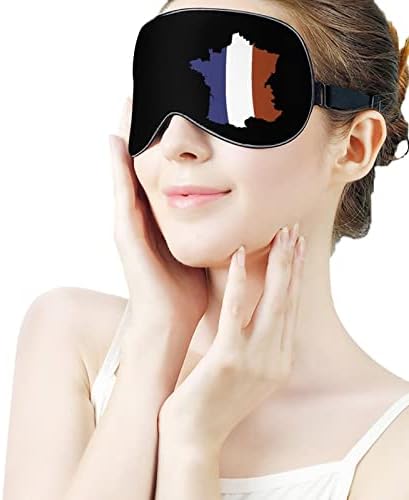 מסכת שינה של דגל מפה צרפתי עם רצועה מתכווננת כיסוי עין רך כיסוי עיניים כיסוי עיניים לנסיעות להירגע תנומה