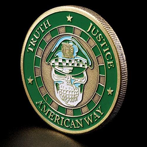 מטבע מזכרות של משטרת שיקגו ארהב לשרת ולהגן על אוסף מטבעות אתגר מטבע הנצחה של נחושת גולגולת אמריקאית