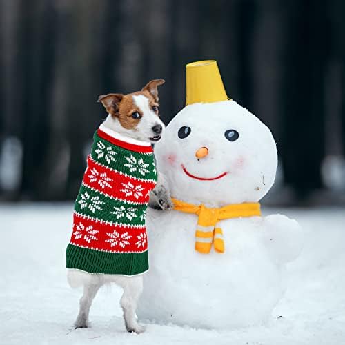 Pedgot 2 חבילה כלב שמלת חג מולד שמלת כלב חם סוודר חג המולד חיית מחמד בגדי חג מולד פסים כלב שמלת סוודר שמלת סוודר כלב חורף סוודר חם עם