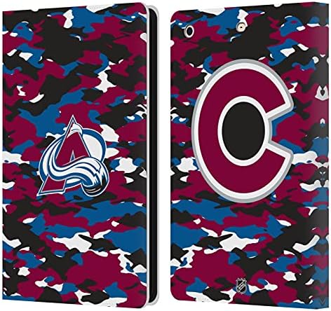עיצובים של תיק ראש מורשה רשמית הסוואה של NHL בהסוואה של קולורדו מפולת עור מפולת עור ארנק מארז תואם ל- Apple iPad Mini 1 / Mini 2 / Mini
