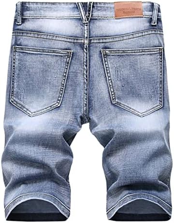 מכנסי ג'ינס מזדמנים של גברים בקיץ לבוש עם מכנסי כיס קצרים מכנסיים קצרים רכיבה על אופניים מזדמנים