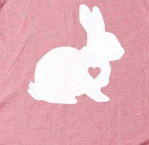 מכתב יוסדי מודפס טי גרפי לנשים דפיס ארנבות ארנבות חולצה עליונה חולצה קצרה חולצה מזדמנת נשים