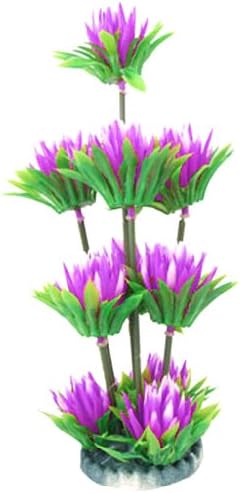 אקווריום אקווריום אקווריום אקווריום צמחי צמחי פרחים חיים, 24 סמ, סגול/ירוק