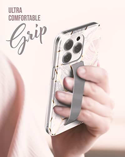 מארז לולאת אצבעות עטוף המיועד לאייפון 14 Pro Max Case עם רצועה ומגן מסך - עיצוב שיש חמוד לנשים