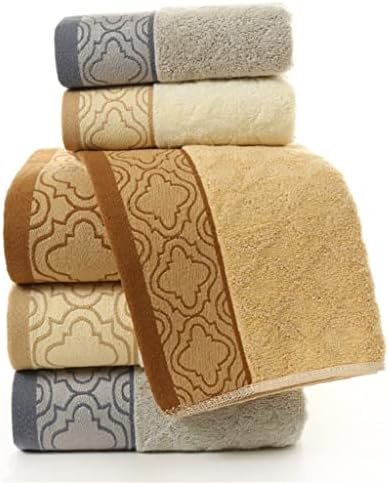WPYYI סיבים תלת-חלקים מגבת מגבת מגבת סט רך חזק בצורת יהלום בית חדר אמבטיה (צבע: E, גודל