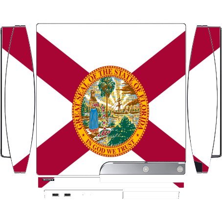 עור מדבקת מדבקת ויניל דגל מדינת פלורידה על ידי הדפסת אליט עבור פלייסטיישן 3 ו-פס3 סלים
