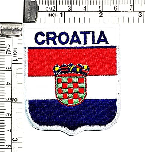 קליינפלוס 3 יחידות. 2.6 על 2.3 אינץ'. קרואטיה דגל תיקוני דגל המדינה תיקון עבור תלבושות סמל אחיד טקטי צבאי דגל כיכר צורת רקום אפליקצית