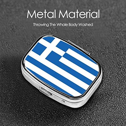 דגל של יוון כיכר מיני גלולת תיבת נסיעות רפואה תאים ארגונית נייד מתכת גלולת מקרה