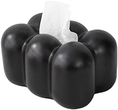 Milageto Ceramic רקמות קופסה מעשית רב תכליתית דקורטיבית דקורטיבית חמוד אבק אבק מיכל מיכל לשולחן שידה במעונות רכב מטבח, שחור
