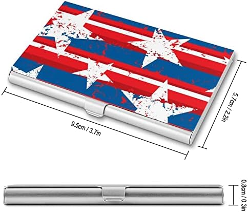 אמריקאי דגל כוכבים מתכת כרטיס ביקור מחזיק דק שם כרטיס ארנק מזהה מקרה עבור גברים נשים