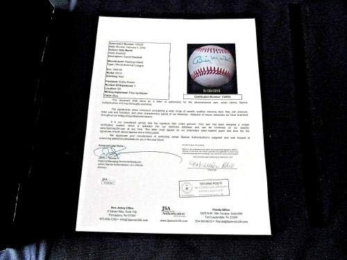 בילי מרטין WSC Yankees A's Texas חתמה על אוטומטית וינטג 'OAL בייסבול מכתב JSA - חתימות בייסבול
