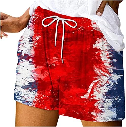 יום העצמאות ספורט נשים מכנסיים קצרים מזדמנים כיסים רופפים שרוך מכנסיים קצרים בקיץ חוף בנים