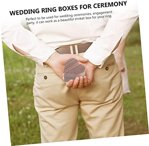 קופסא אבאודם קופסת טבעת מעץ טבעת אחסון מארגן תכשיטי לב תיבת לב קופסאות צורת אירוס