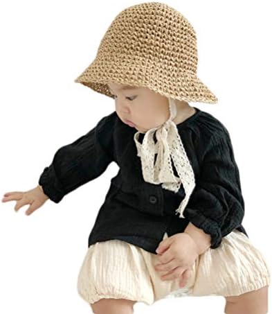 ילדה קטנה ילדים קיץ קש כובע, פעוט בנות רחב ברים תקליטונים חוף מגן שמש כובע,ילדה של שמש כובע