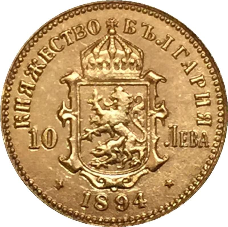 1894 מטבעות בולגריות נחושת זהב מצופה מטבעות מטבעות מטבעות מלאכה