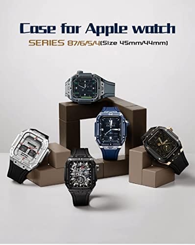 ערכת שינוי EKSIL עבור פס שעון תפוחים 8 7 45 ממ MOD MOD נירוסטה מארז רצועת גומי גומי מתכתית עבור IWACTH Series 8 7 45 ממ רצועת שעון