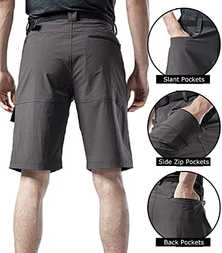 מכנסי טיול חיצוניים של VCANSION מכנסיים קצרים מהיר של מטען יבש מכנסיים קצרים מטען גולף טקטי מכנסיים קצרים עם כיסי רוכסן