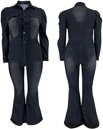 חליפת מכנסיים לבנדר אופנה רזה כיסי נשים סרבל ג'ינס בגודל מזדמן פלוס מכנסיים מתרחבים סרבל נשים