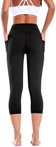 מכנסי יוגה של קפרי יוגה של זינמור מתרגיל חותלות אימון עם כיסים