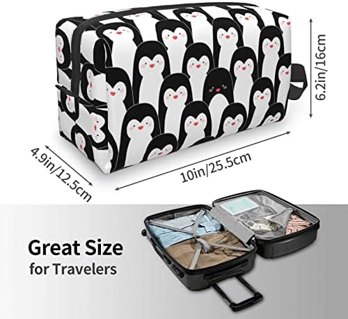 חמוד פינגווינים הדפסת תיק קוסמטי גדול איפור תיק עמיד למים נסיעות מוצרי טואלטיקה פאוץ ארגונית עבור נשים