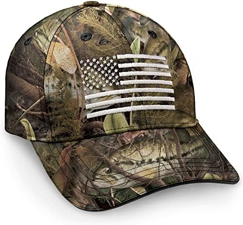 כובע דיג דגל אמריקאי של Fishouflage - כובע גברים של דיג וחופש