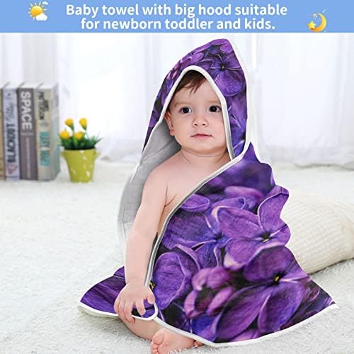 innewgogo פרחי לילך מגבת אמבטיה תינוקת מגבת תינוקות מגבת תינוקות סופר -רך מגבות 4 שכבות מתנות שמיכות חלוקת רחצה ליילוד חיוניות, 30x30