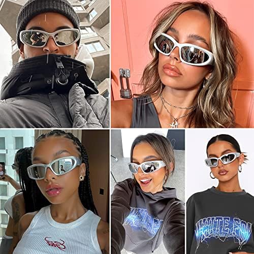 לעטוף סביב משקפי שמש ספורט עתידני סגלגל משקפיים לנשים גברים 2022 אופנתי אופנה גוונים כסף