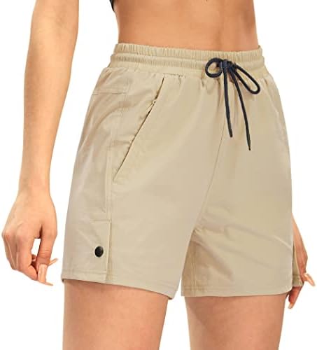 מכנסיים קצרים של אפיטנה לנשים 4 מכנסיים קצרים מהיר יבש קל משקל חיצוני נסיעות למכנסיים קצרים גולף אתלטי עם כיסים עמידים במים