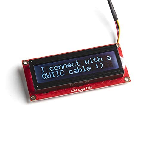 Sparkfun 16x2 serlcd -טקסט RGB וצרור כבלים QWIIC -תואם עם ARDUINO LCD תקשורת סידורי I2C & SPI 3.3V כולל 10 כבלים אורכים שונים מקוטבים