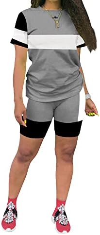 קיניקו תלבושות של צביעת נשים קיניקו קיץ שני חלקים סט קצרים שרוול עגול אימון צוואר קצר חולצות T