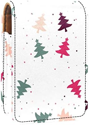 שפתון מקרה עם מראה חמוד נייד איפור תיק קוסמטי פאוץ, חג המולד קריקטורה יפה עץ