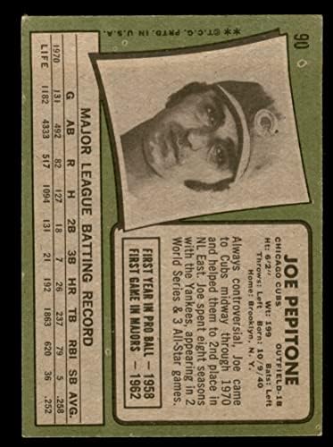 1971 Topps 90 Joe Pepitone Chicago Cubs Ex Cubs