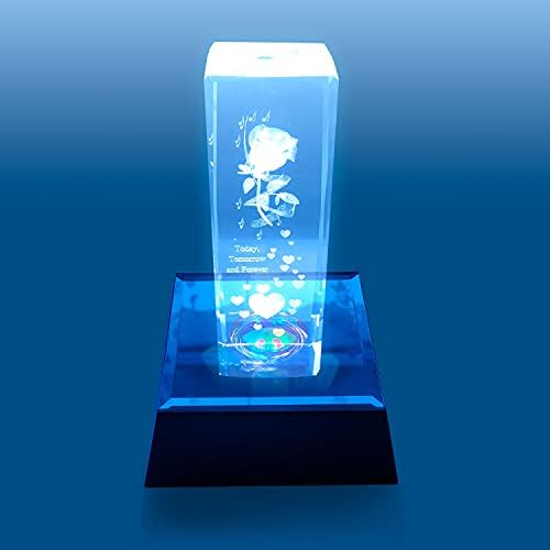 ASENTE 5 צבע LED PODESTAL - Multi -function מראה מתכווננת בסיס מעמד עליון לבסיס גבישים ואמנות זכוכית - מחזיק מואר - קופסה מוארת למרכזי,
