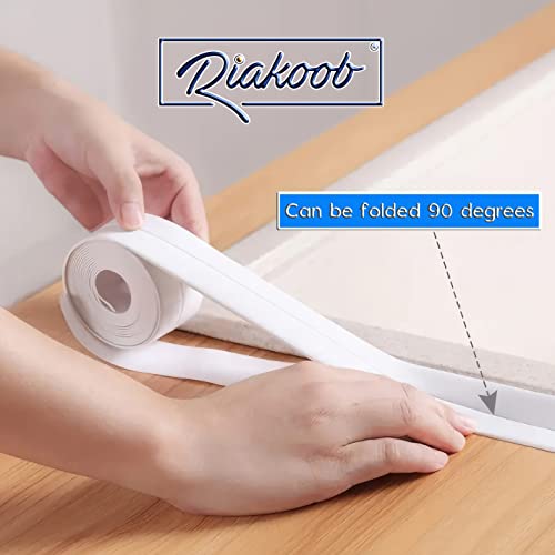 רצועת איטום של Riakoob Caulk - רצועת איטום - אמבטיה עצמית של PVC וקלטת איטום קיר - לבן