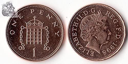 אירופאי בריטי 1 מטבע פרוטה מטבעות אקראיות מטבעות זרות אוסף זיכרון