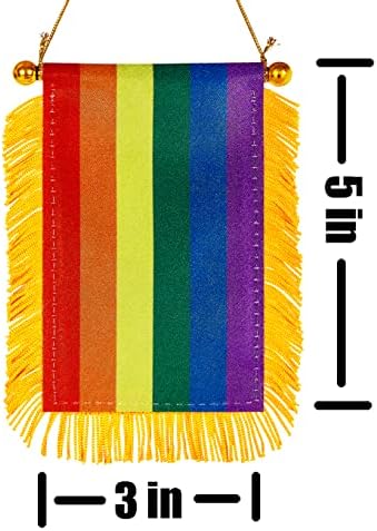Zxvzyt 3 x 5 אינץ 'גאווה חלון קשת דגל תליה דגל הומו להטבים דגלי מכוניות מיני קטנות כרזות קישוט מראה אחורי