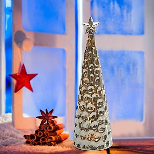 קישוטי חג המולד בבית עץ חג המולד מזכוכית נוצצת עם אורות LED קישוטי עץ חג המולד קישוטי עץ חג המולד קישוטים פנים קישוטי הבית 3D אורות