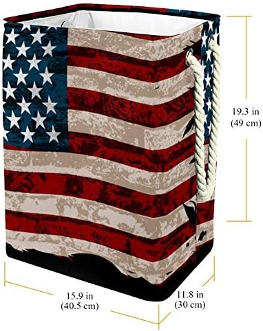 דגל פסים אמריקאי לא -איסיני סלסול כביסה בגודל גדול סל אחסון מתקפל